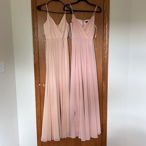 2 x Lulu's All About Love Blush Pink Maxi Dress, small, used